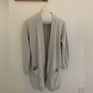 Max Studio Waffle Knit Cardigan Size: Medium Color: Off-White.